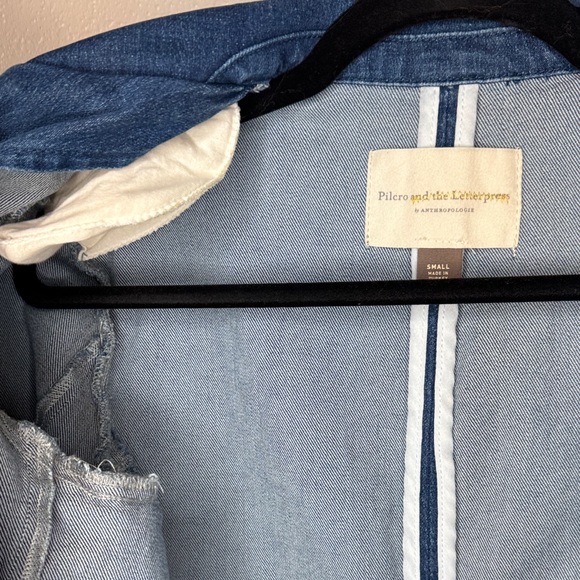 NWT Pilcro and the Letterpress by Anthropologie Blue Double-Breasted 
Jacket - S - Picture 11 of 15